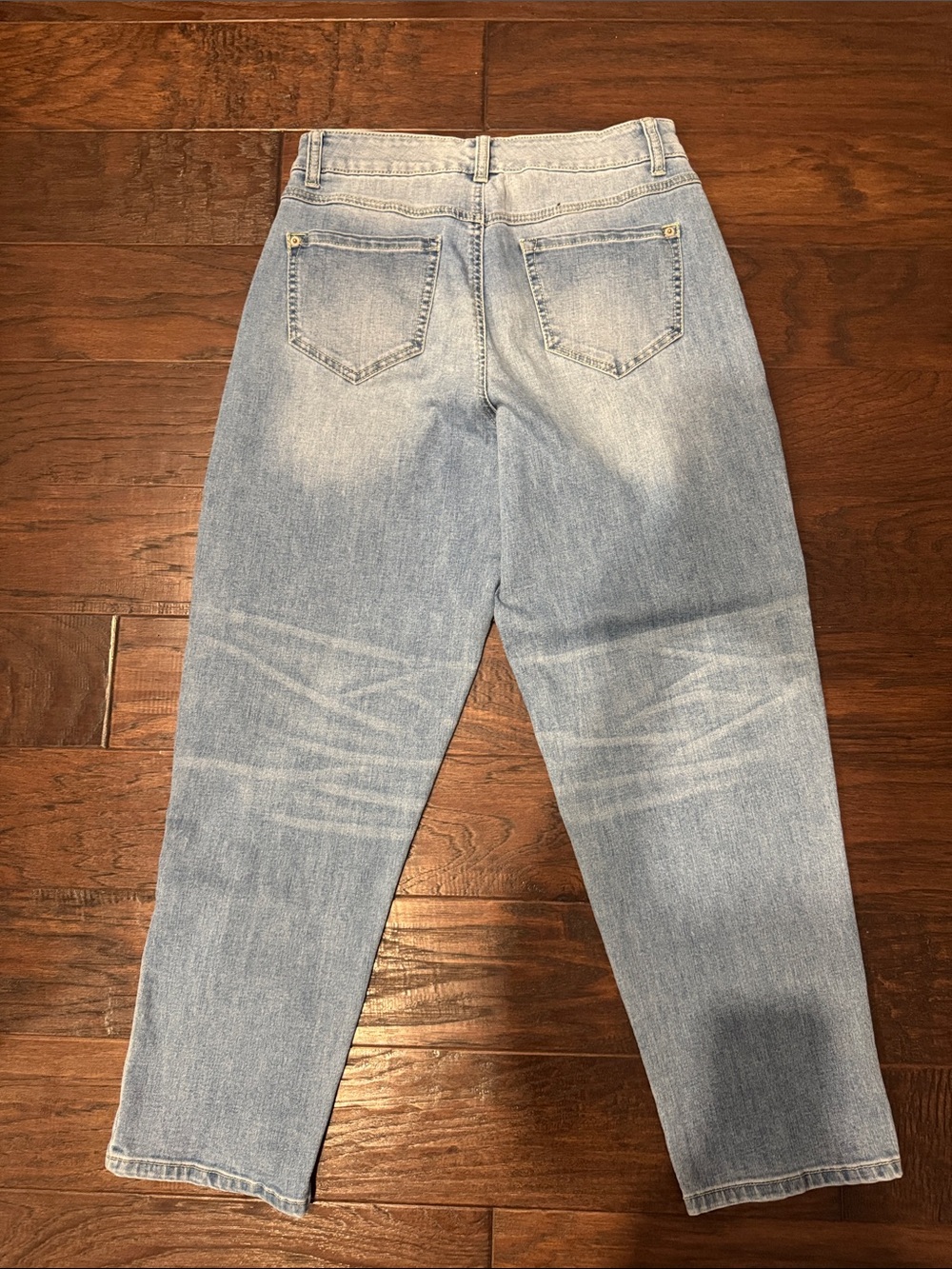 Women's Light Blue Distressed Jeans with Leopard Patch Detail - Picture 5 of 5
